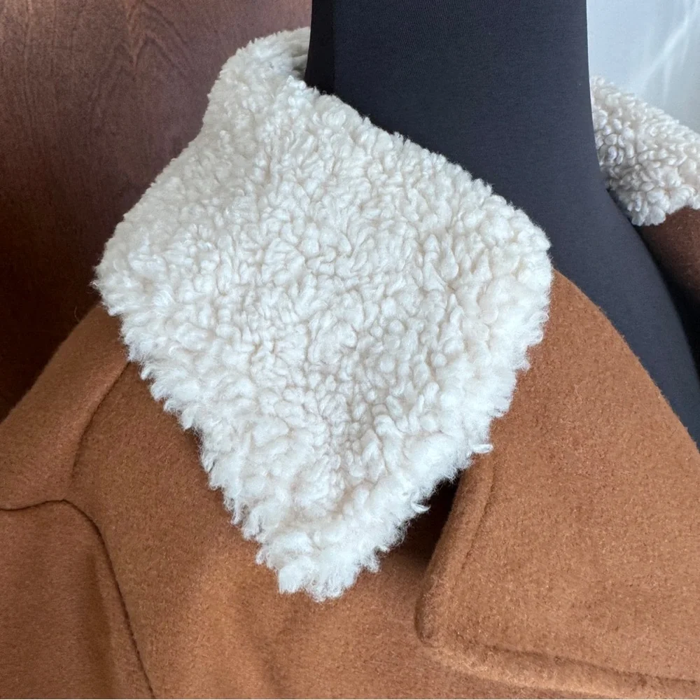 Old Navy Plus Size Brown Jacket with Sherpa Collar